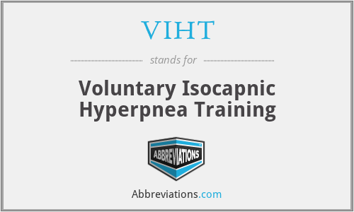 VIHT - Voluntary Isocapnic Hyperpnea Training