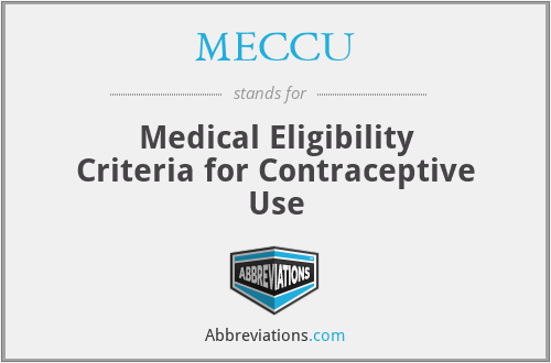 MECCU - Medical Eligibility Criteria for Contraceptive Use