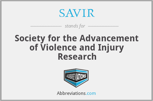 SAVIR - Society for the Advancement of Violence and Injury Research