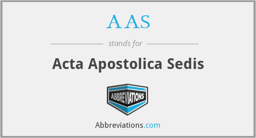 AAS - Acta Apostolica Sedis