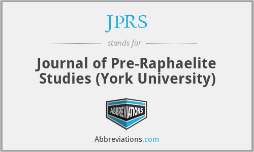 JPRS - Journal of Pre-Raphaelite Studies (York University)