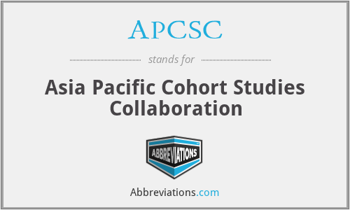 APCSC - Asia Pacific Cohort Studies Collaboration