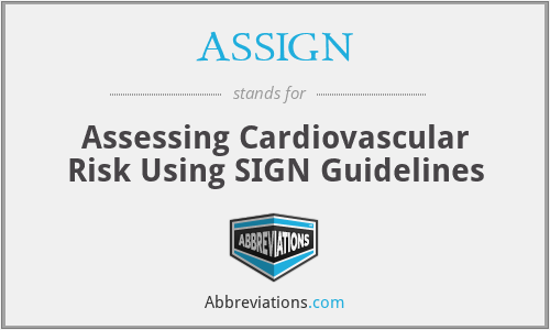 ASSIGN - Assessing Cardiovascular Risk Using SIGN Guidelines
