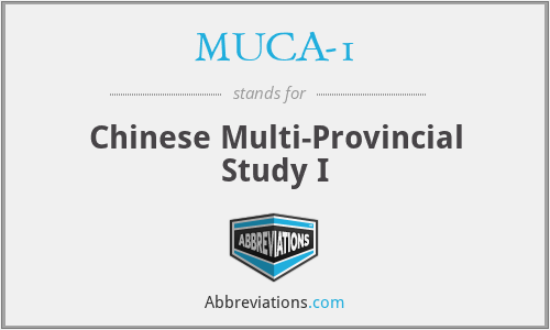 MUCA-1 - Chinese Multi-Provincial Study I