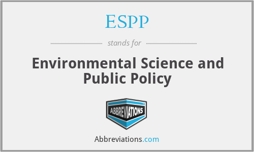 ESPP - Environmental Science and Public Policy
