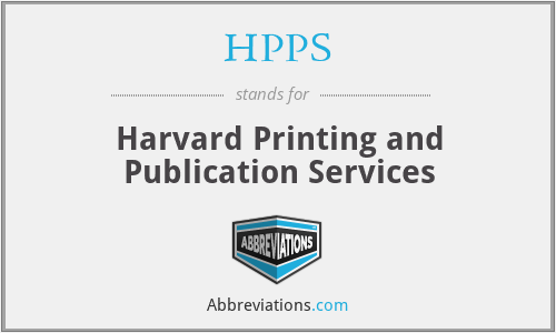 HPPS - Harvard Printing and Publication Services