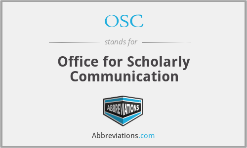 OSC - Office for Scholarly Communication
