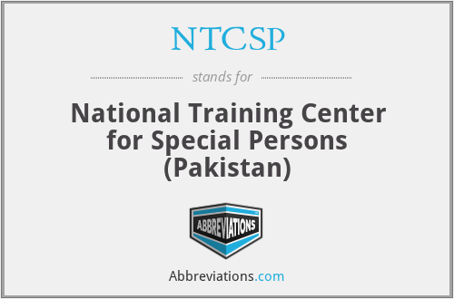 NTCSP - National Training Center for Special Persons (Pakistan)