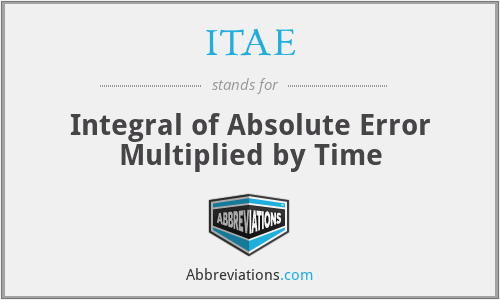 ITAE - Integral of Absolute Error Multiplied by Time