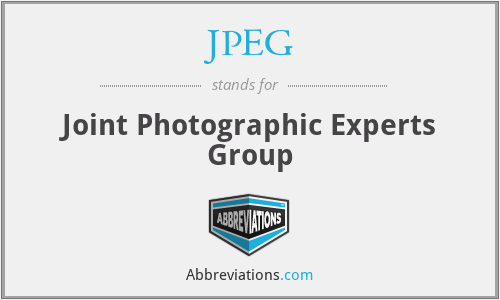 JPEG - Joint Photographic Experts Group