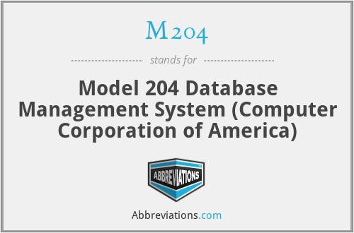 M204 - Model 204 Database Management System (Computer Corporation of America)