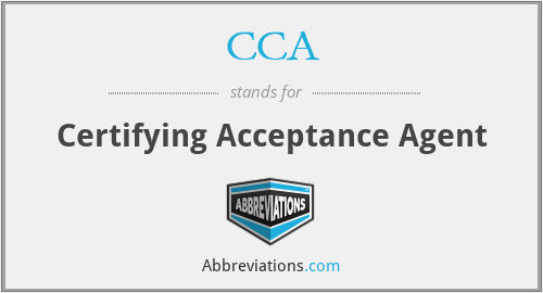 CCA - Certifying Acceptance Agent