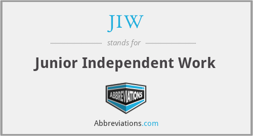 JIW - Junior Independent Work