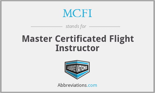 MCFI - Master Certificated Flight Instructor