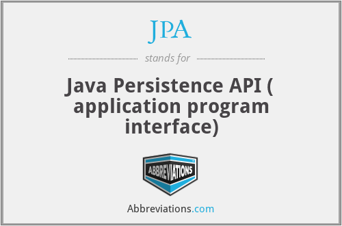 JPA - Java Persistence API ( application program interface)