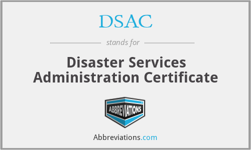 DSAC - Disaster Services Administration Certificate