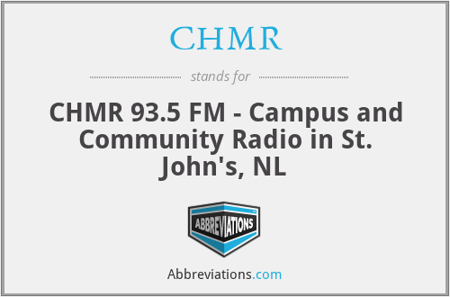 CHMR - CHMR 93.5 FM - Campus and Community Radio in St. John's, NL