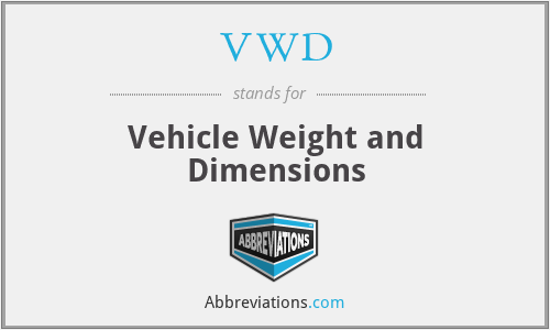 VWD - Vehicle Weight and Dimensions