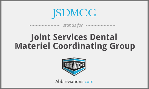 JSDMCG - Joint Services Dental Materiel Coordinating Group