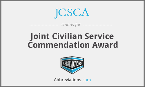 JCSCA - Joint Civilian Service Commendation Award