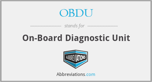 OBDU - On-Board Diagnostic Unit