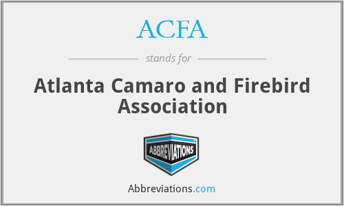 ACFA - Atlanta Camaro and Firebird Association