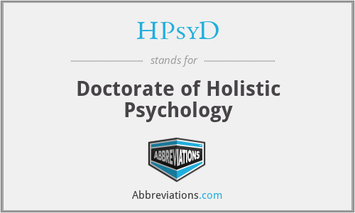 HPsyD - Doctorate of Holistic Psychology