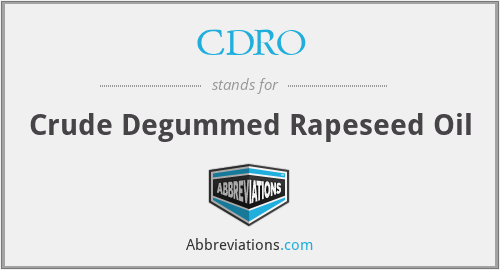 CDRO - Crude Degummed Rapeseed Oil