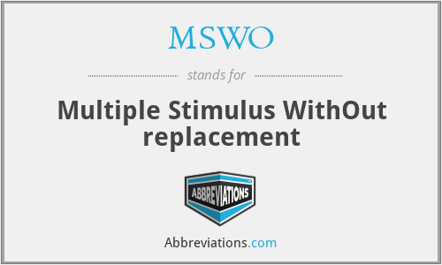 MSWO - Multiple Stimulus WithOut replacement