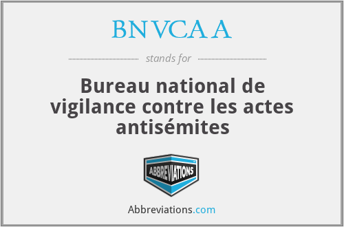 BNVCAA - Bureau national de vigilance contre les actes antisémites