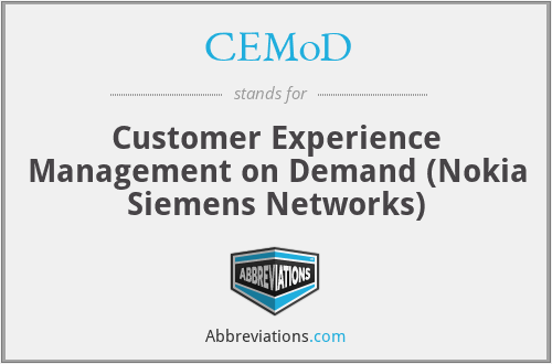 CEMoD - Customer Experience Management on Demand (Nokia Siemens Networks)