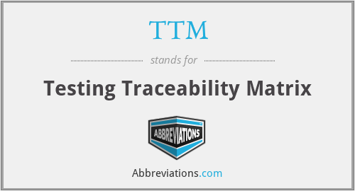 TTM - Testing Traceability Matrix