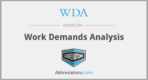 WDA - Work Demands Analysis