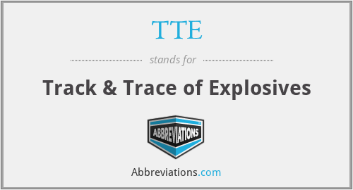 TTE - Track & Trace of Explosives