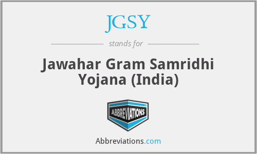JGSY - Jawahar Gram Samridhi Yojana (India)