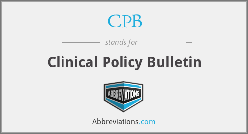CPB - Clinical Policy Bulletin