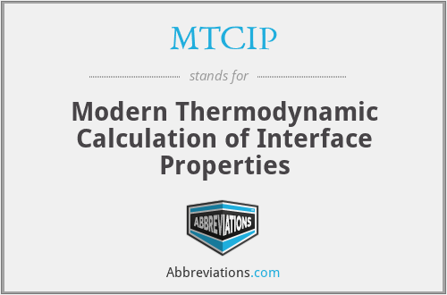 MTCIP - Modern Thermodynamic Calculation of Interface Properties