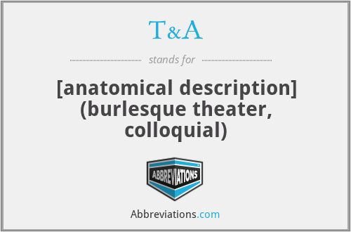 T&A - [anatomical description] (burlesque theater, colloquial)