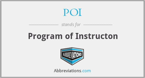 POI - Program of Instructon