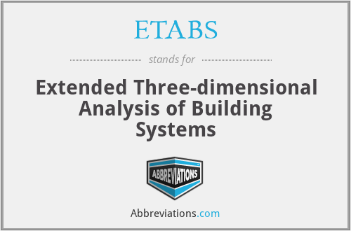 ETABS - Extended Three-dimensional Analysis of Building Systems