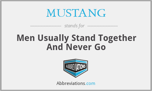 MUSTANG - Men Usually Stand Together And Never Go