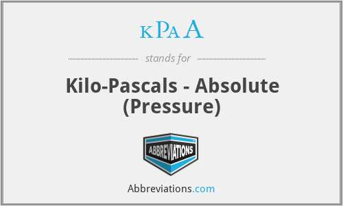 kPaA - Kilo-Pascals - Absolute (Pressure)