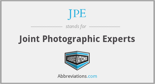 JPE - Joint Photographic Experts