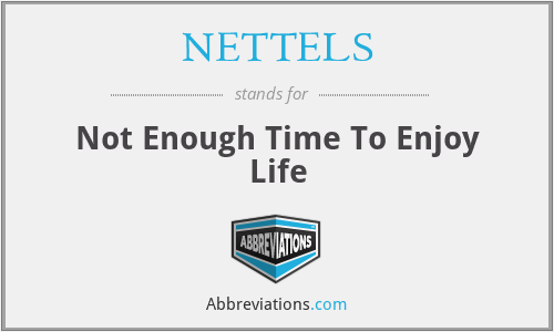 NETTELS - Not Enough Time To Enjoy Life