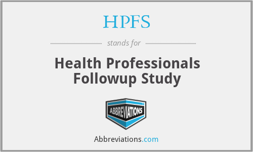 HPFS - Health Professionals Followup Study