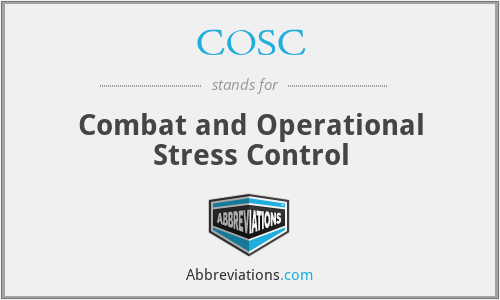 COSC - Combat and Operational Stress Control