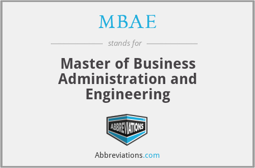 MBAE - Master of Business Administration and Engineering