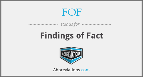 FOF - Findings of Fact