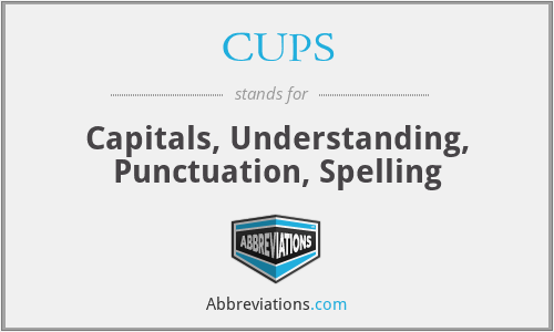 CUPS - Capitals, Understanding, Punctuation, Spelling