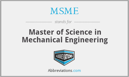 MSME - Master of Science in Mechanical Engineering